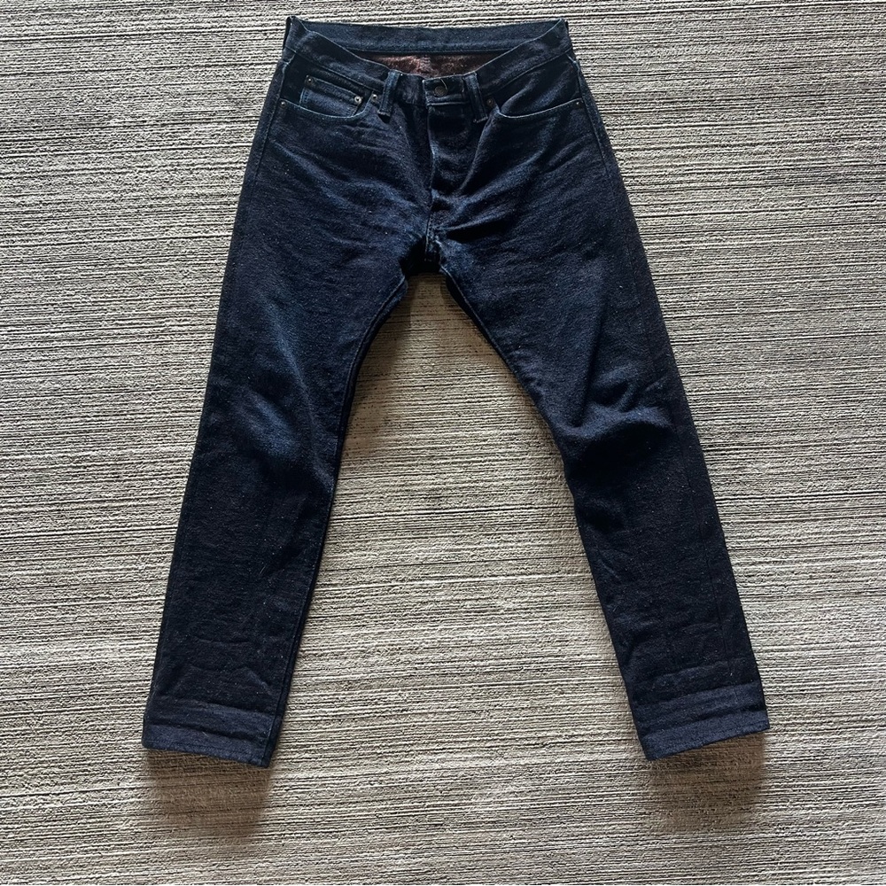 PBJ  x Okayama Kakishibu Indigo Denim Relaxed Taper Fit Size 32 - Picture 2 of 10